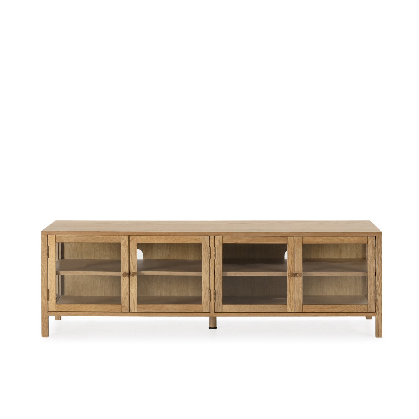 Ceci TV Stand, Four Glass Doors - Oak Finish