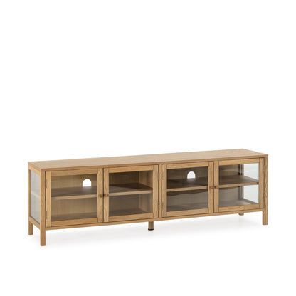 Ceci TV Stand, Four Glass Doors - Oak Finish