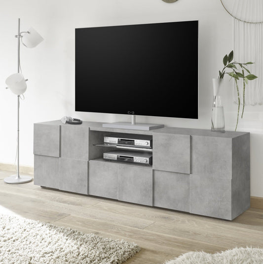 Donato TV Stand, Two Door, One Drawer, AV Space - Grey Finish