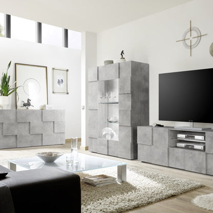 Donato Display Cabinet, Two Doors, Optional LED Spotlight - Grey Finish