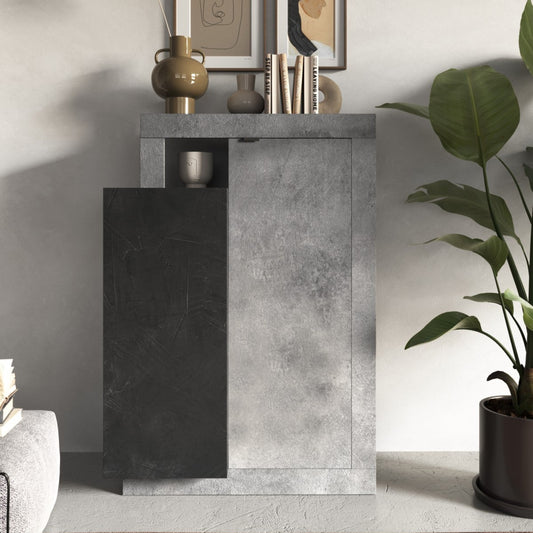 Forenza High Sideboard, Two Doors - Grey and Anthracite Finish