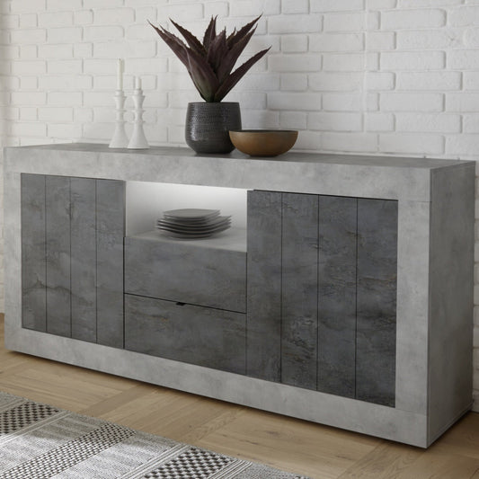 Como Sideboard, Two Door, Two Drawer, AV Storage - Grey and Anthracite Finish
