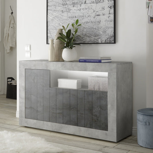 Como Sideboard, Three Door, AV Storage - Grey and Anthracite Finish