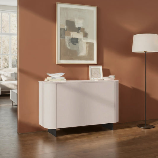 Ortega Sideboard, Two Doors - Metal  Legs and Cashmere Taupe Finish