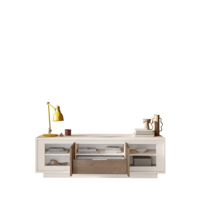 Cashmere Taupe TV Stand Two Door One Drawer AV Storage