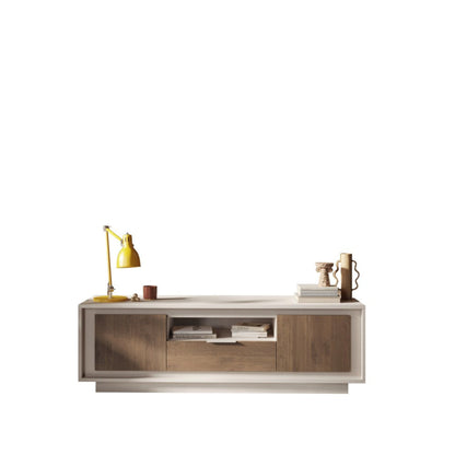Cashmere Taupe TV Stand Two Door One Drawer AV Storage