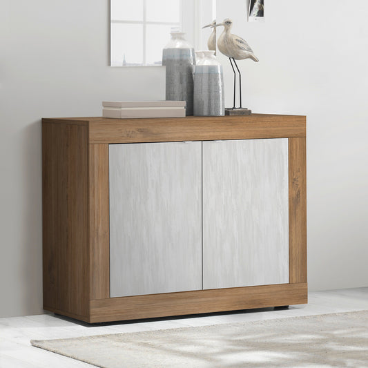 Urbino Two Door Sideboard  -Matt White and Dark Oak Finish