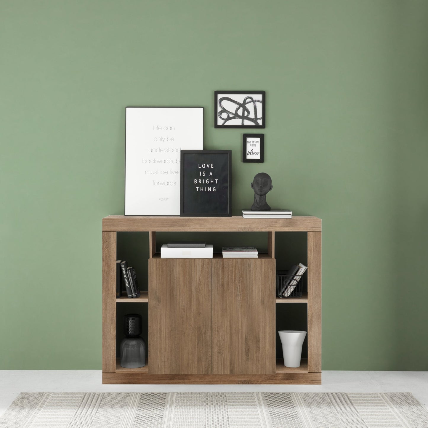 Rolo Sideboard, Two Door - Mercure Oak Finish