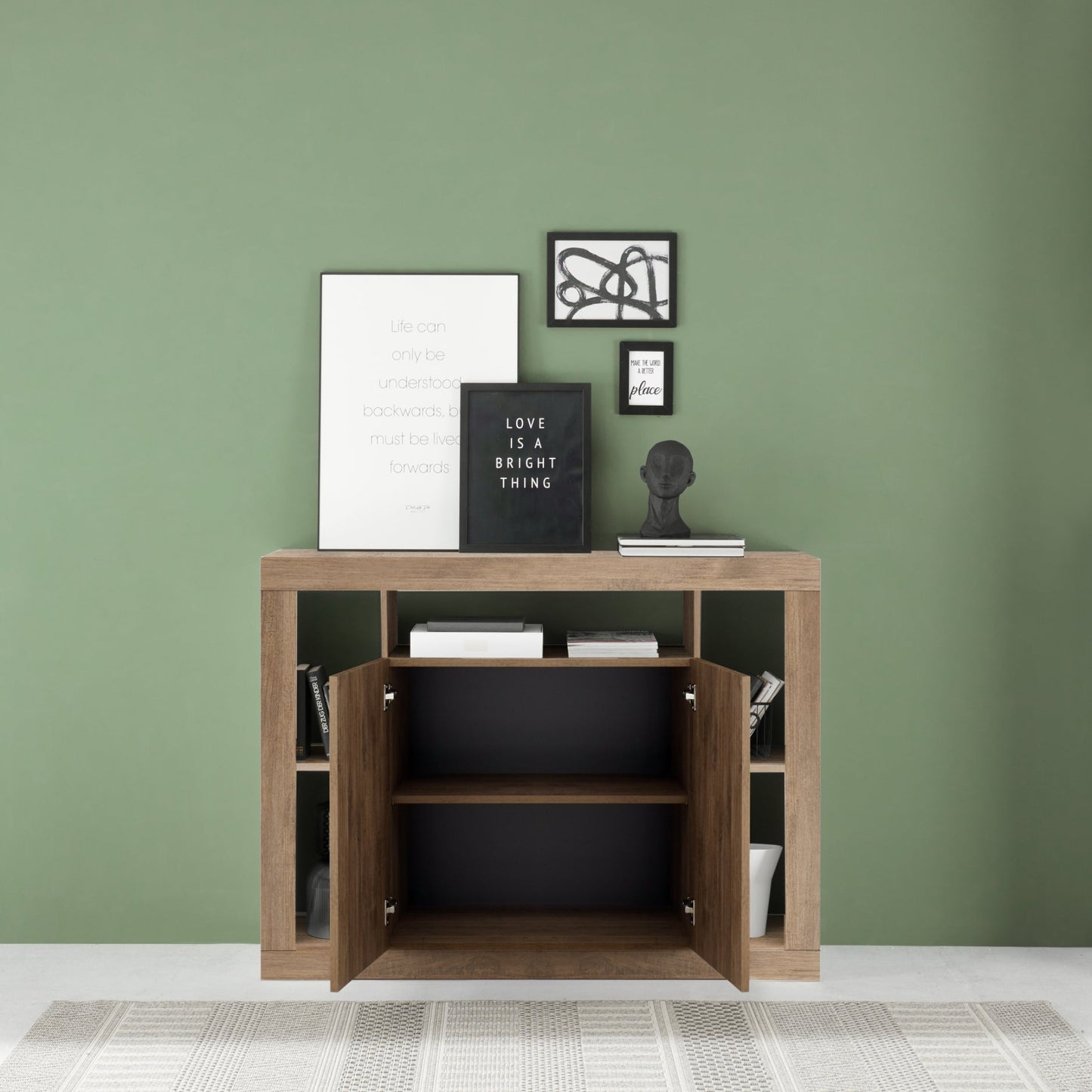 Rolo Sideboard, Two Door - Mercure Oak Finish