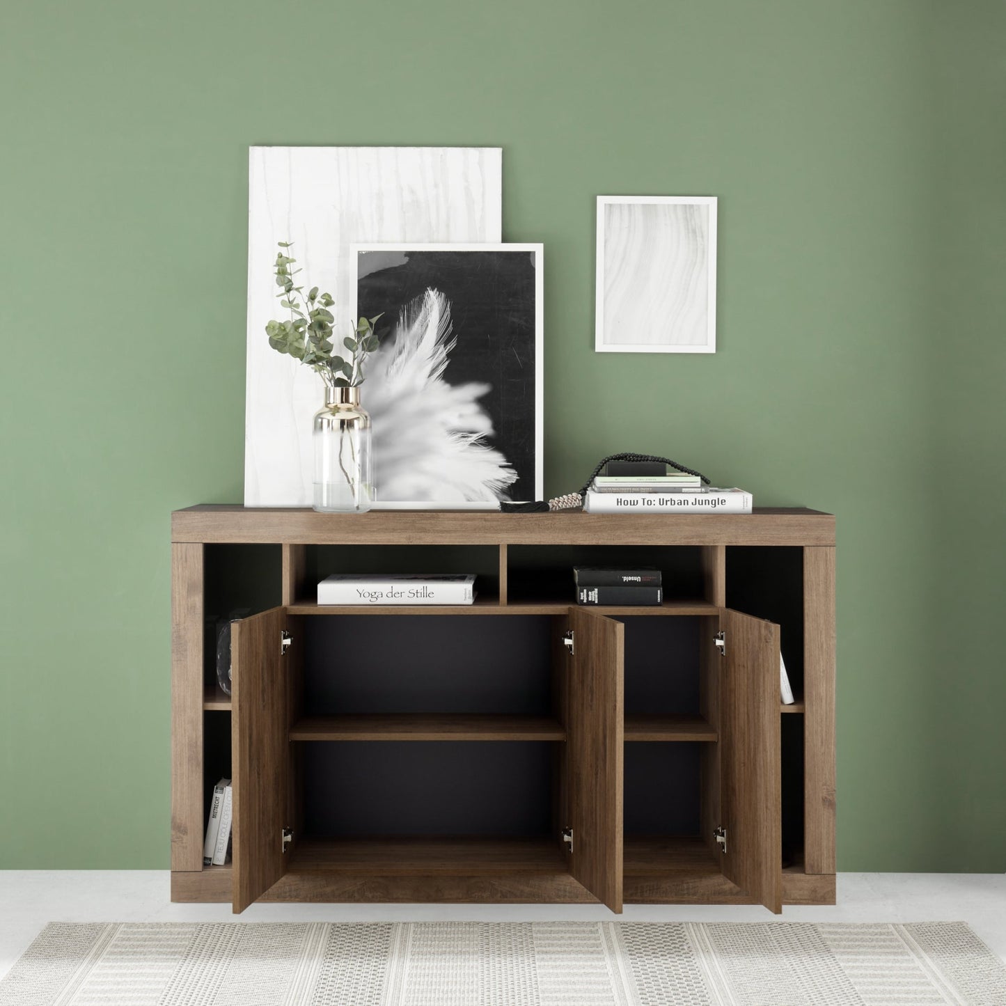 Rolo Sideboard, Three Door - Mercure Oak Finish
