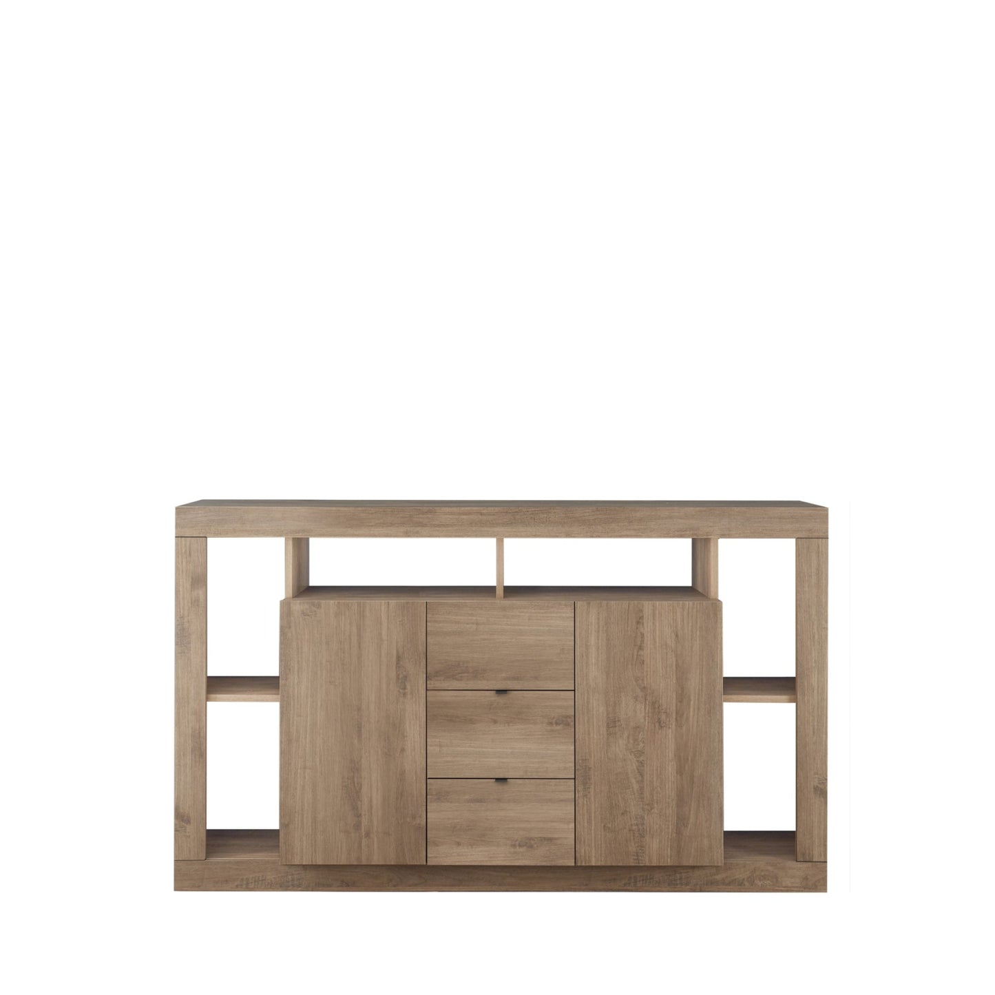 Rolo Sideboard, Two Doors, Three Drawers - Mercure Oak