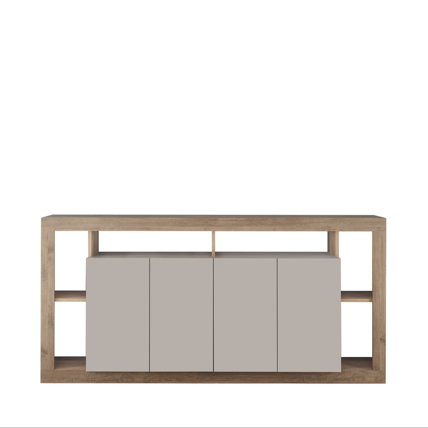 Rolo Sideboard, Four Doors - Cashmere Taupe and Mercure Oak Finish