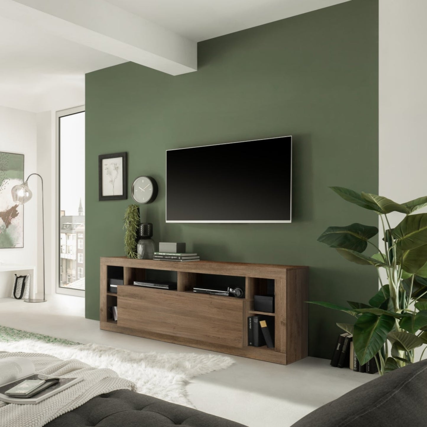 Rolo TV Stand - Mercure Oak Finish