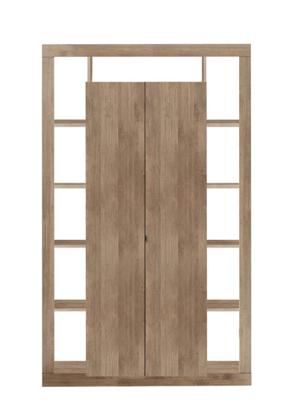 Rolo Bookcase and Storage Unit, Two Doors - Mercure Oak Finish