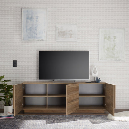 Jesolo TV Stand, Three Doors - Mercure Oak Finish