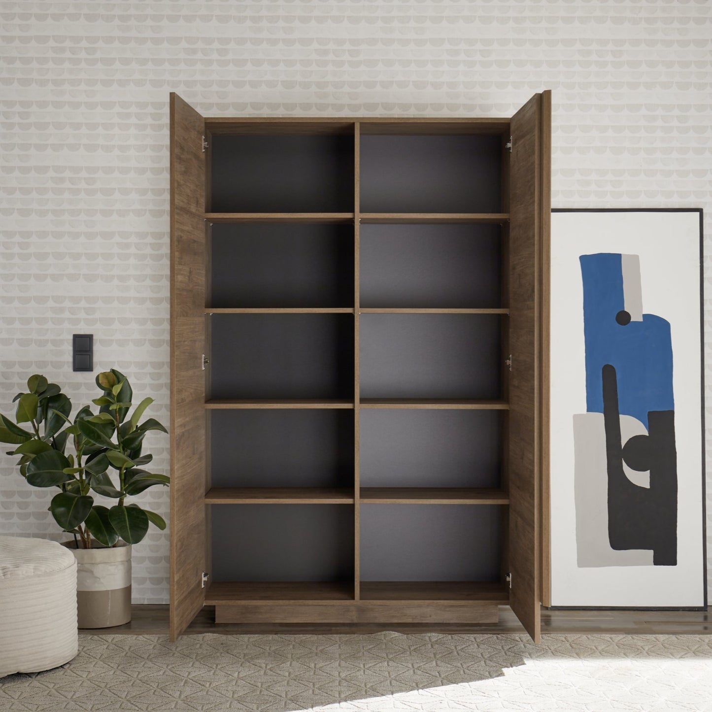Jesolo High Sideboard, Two Doors - Mercure Oak Finish