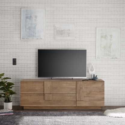 Jesolo Low Sideboard, Two Drawers, One Door - Mercure Oak Finish