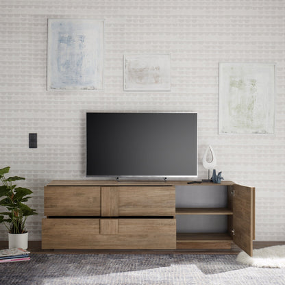 Jesolo Low Sideboard, Two Drawers, One Door - Mercure Oak Finish