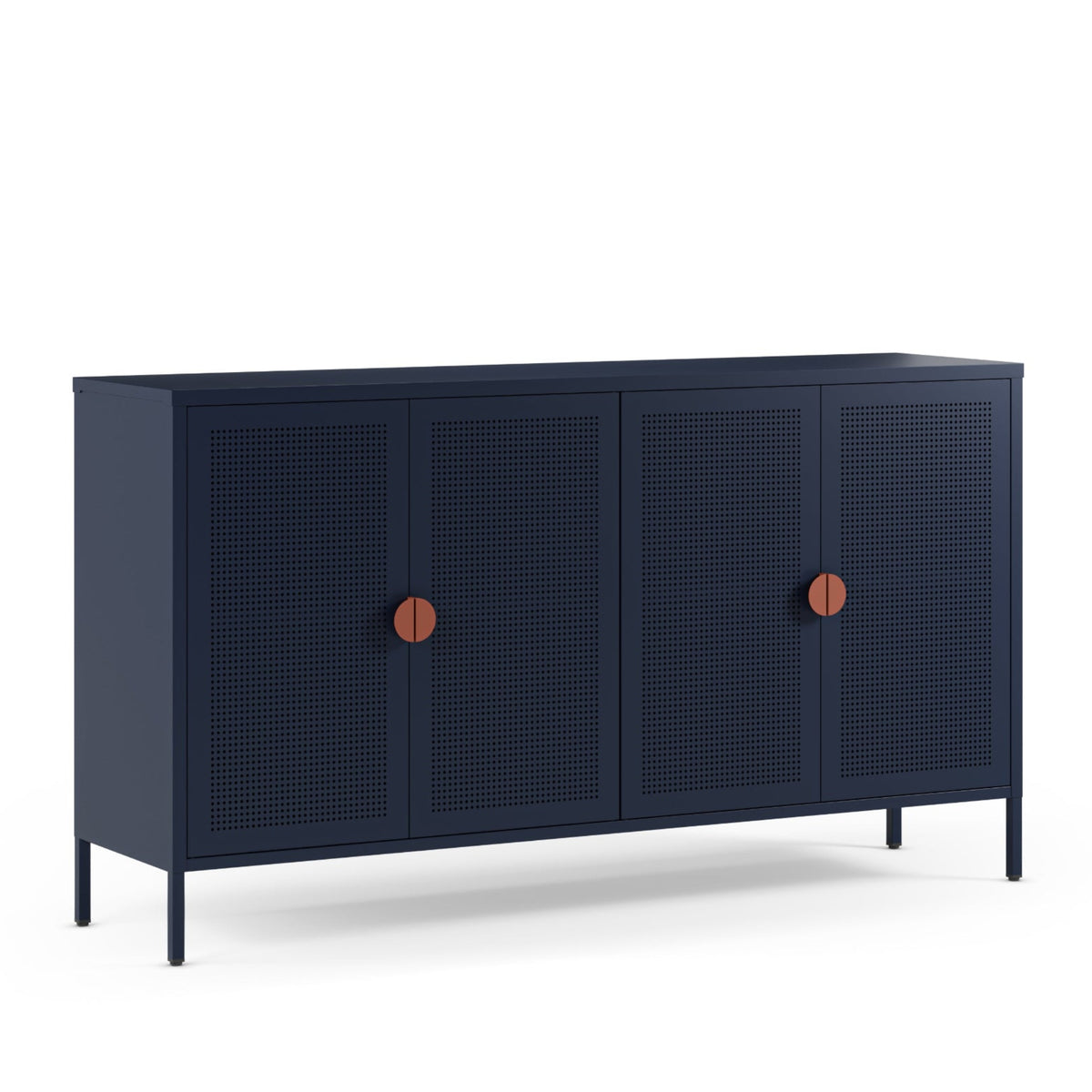 Antonia Blue Metal Sideboard, 4 Doors, 160 cm