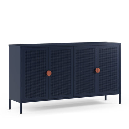 Antonia Blue Metal Sideboard, 4 Doors, 160 cm