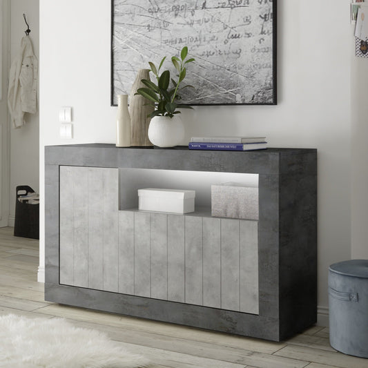Como Sideboard, Three Door, AV Storage - Anthracite and Grey Finish