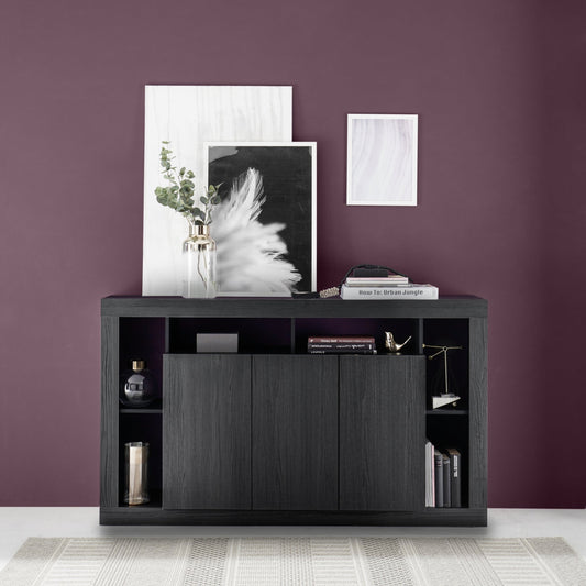 Rolo Sideboard, Three Door - Black Ash Finish