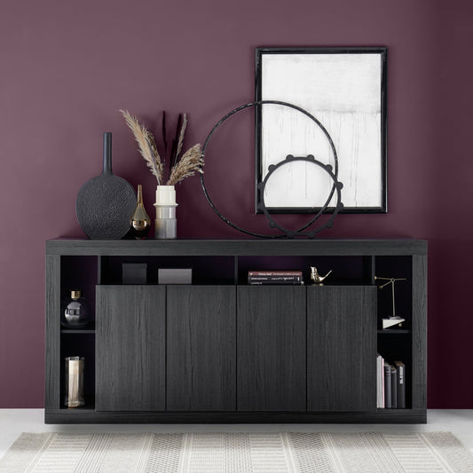 Rolo Sideboard, Four Door - Ash Black