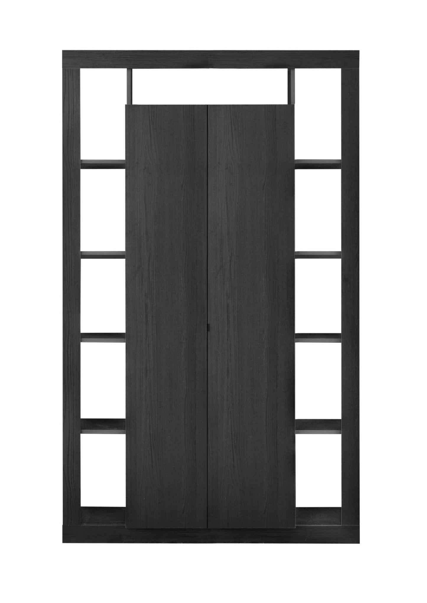Rolo Bookcase and Storage Unit, Two Door - Black Ash Finish