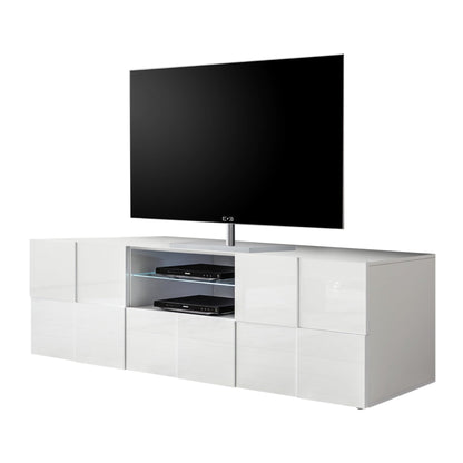 Donato TV Stand, Two Door, One Drawer, AV Space - Gloss White Finish