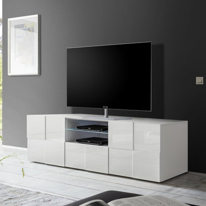 Donato TV Stand, Two Door, One Drawer, AV Space - Gloss White Finish