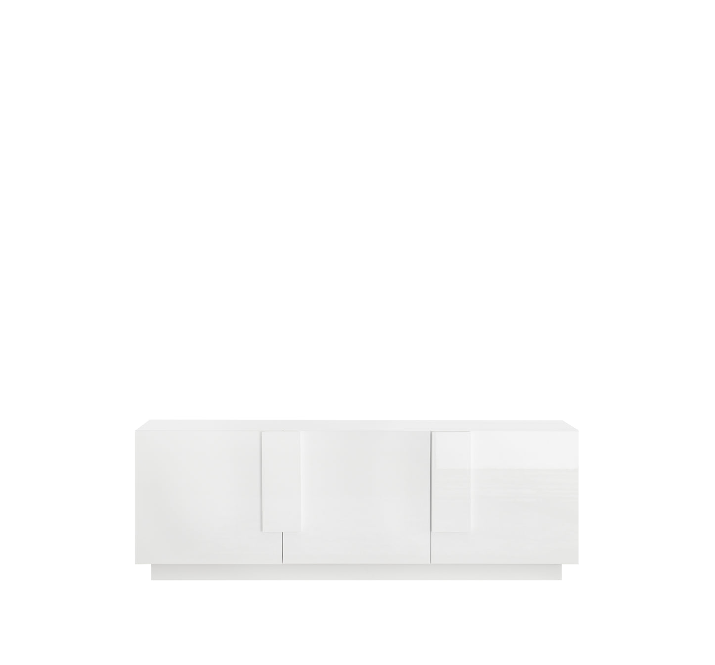 Jesolo TV Stand, Three Doors - Gloss White Finish