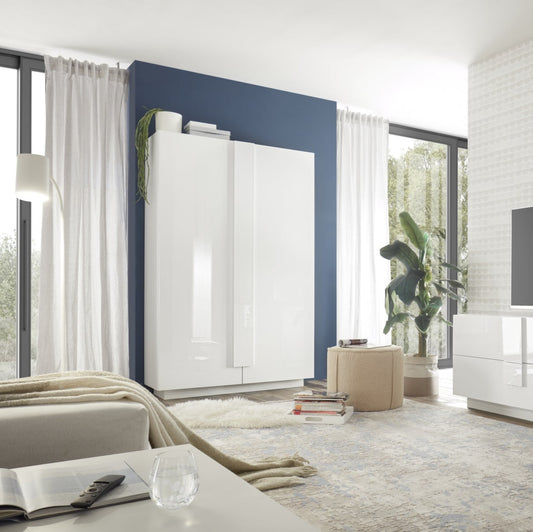 Jesolo High Sideboard, Two Doors - Gloss White Finish