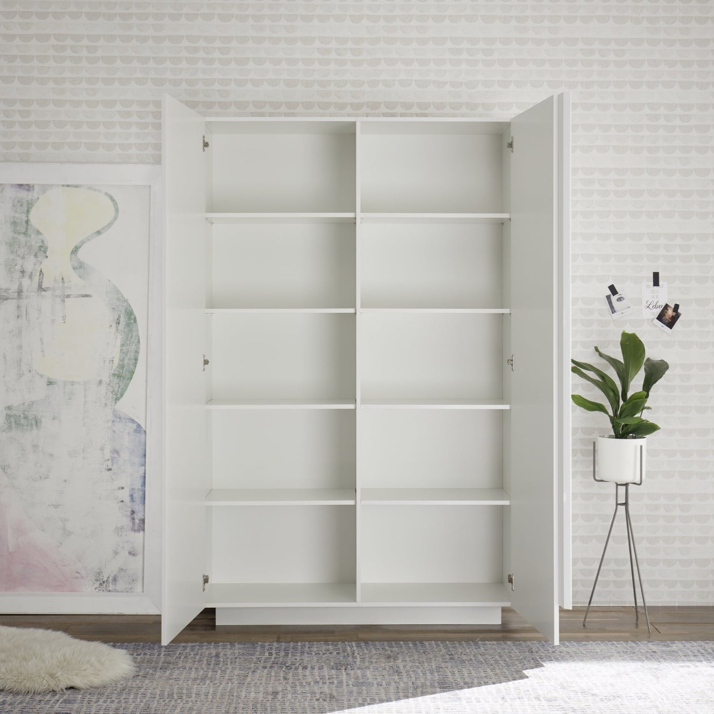 Jesolo High Sideboard, Two Doors - Gloss White Finish