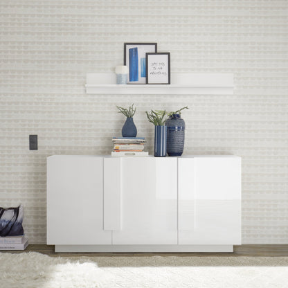 Jesolo Sideboard, Three Doors - Gloss White Finish