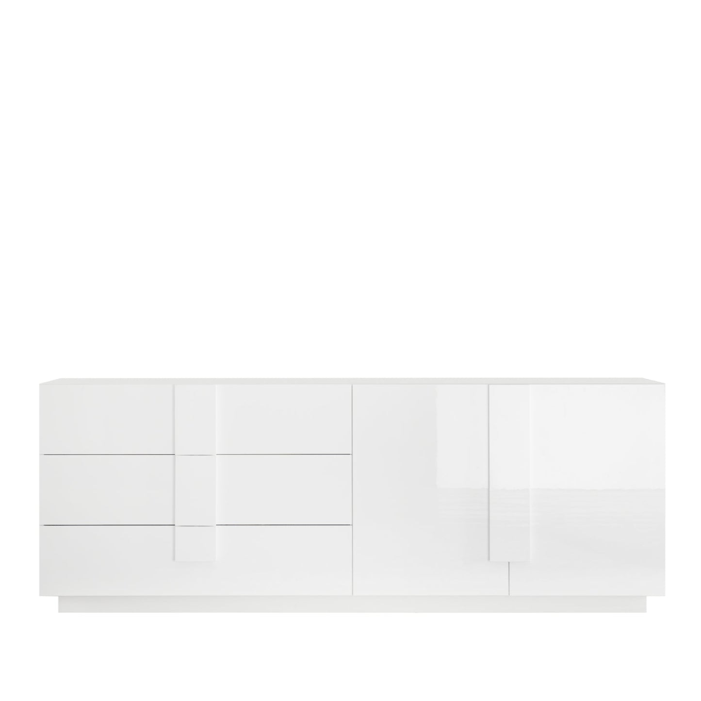 Jesolo Sideboard, Two Doors, Three Drawers - Gloss White Finish