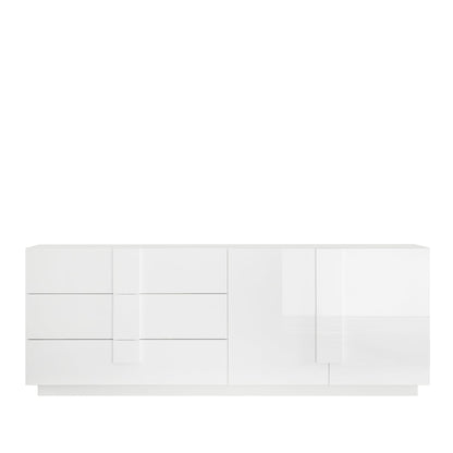 Jesolo Sideboard, Two Doors, Three Drawers - Gloss White Finish