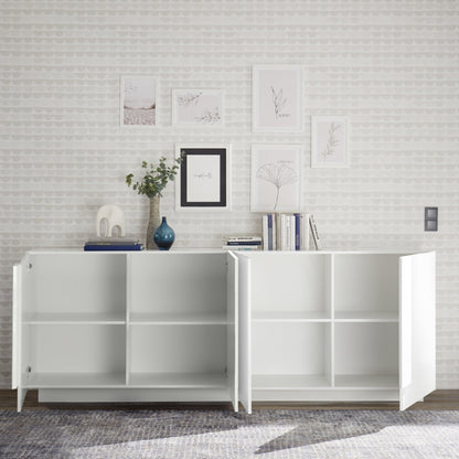 Jesolo Sideboard, Four Doors - Gloss White Finish