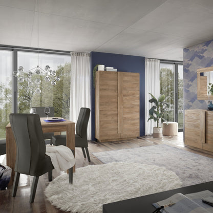 Jesolo High Sideboard, Two Doors - Mercure Oak Finish