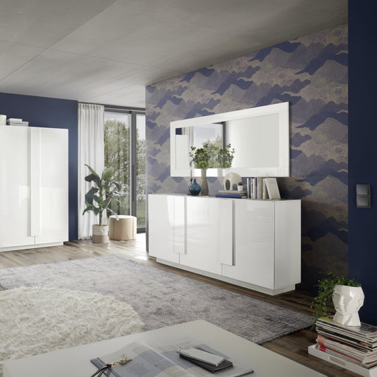 Jesolo Sideboard, Three Doors - Gloss White Finish