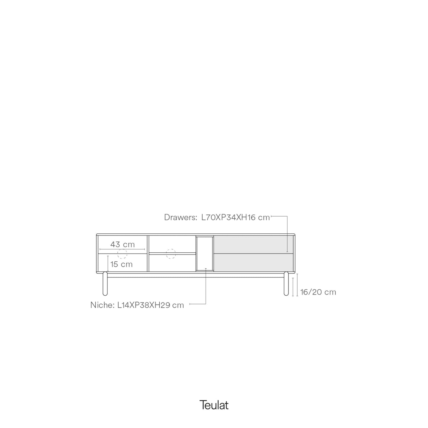 Corvo TV Stand, Two Door, Two Drawer, Storage with AV Access 180 cm - Cream and Oak Finish