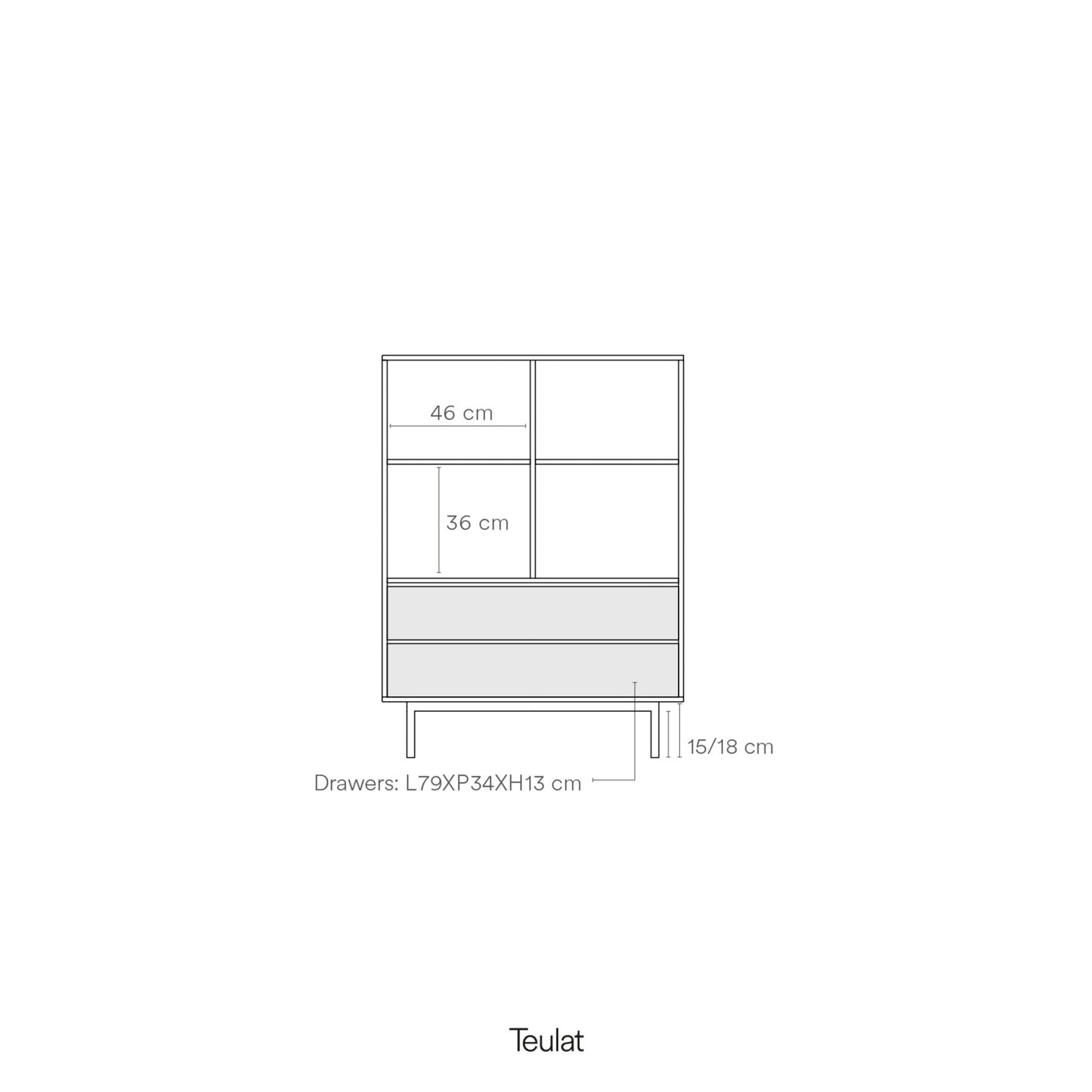 Sierra Sideboard, Two Doors, Two Drawers, Four Shelves, Wood with Metal Frame - Matt Black Finish