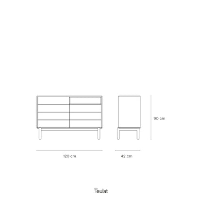 Corvo Chest of Seven Drawers, 120 cm, Storage - Cream and Oak Finish