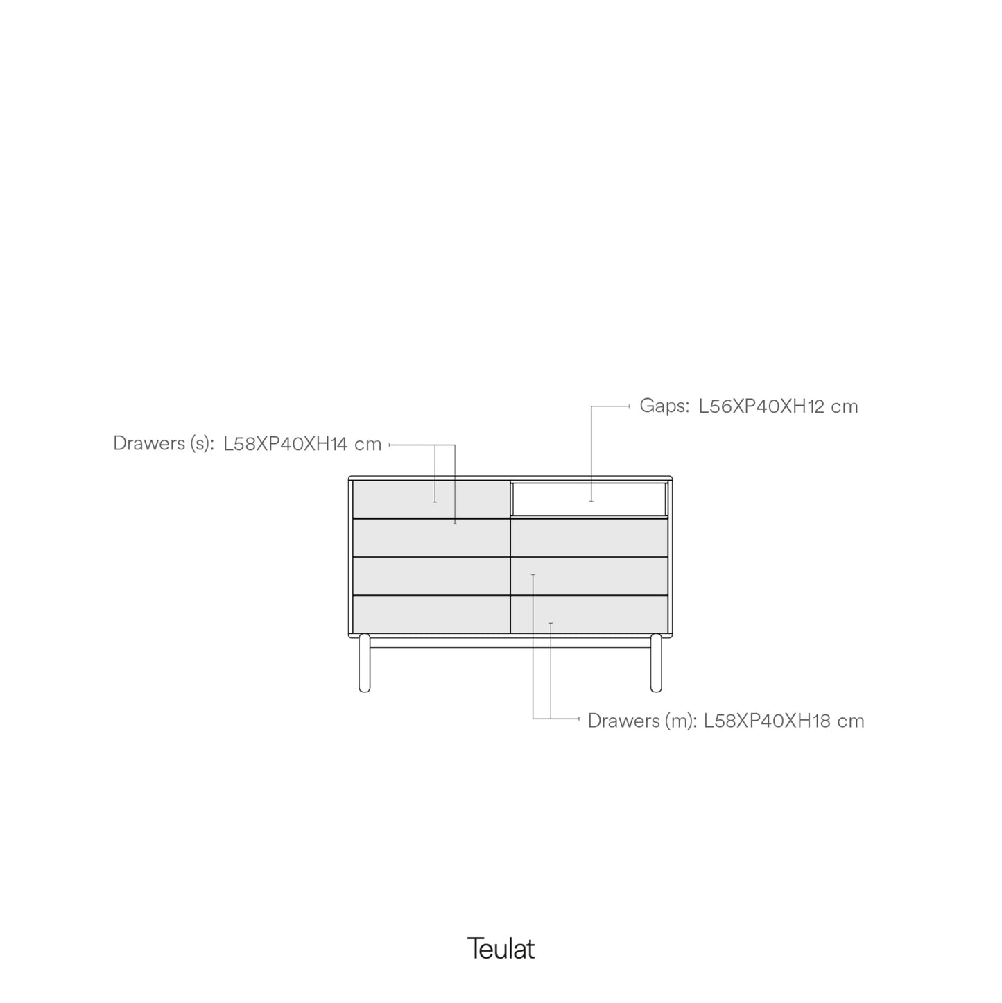 Corvo Chest of Seven Drawers, 120 cm, Storage - Cream and Oak Finish