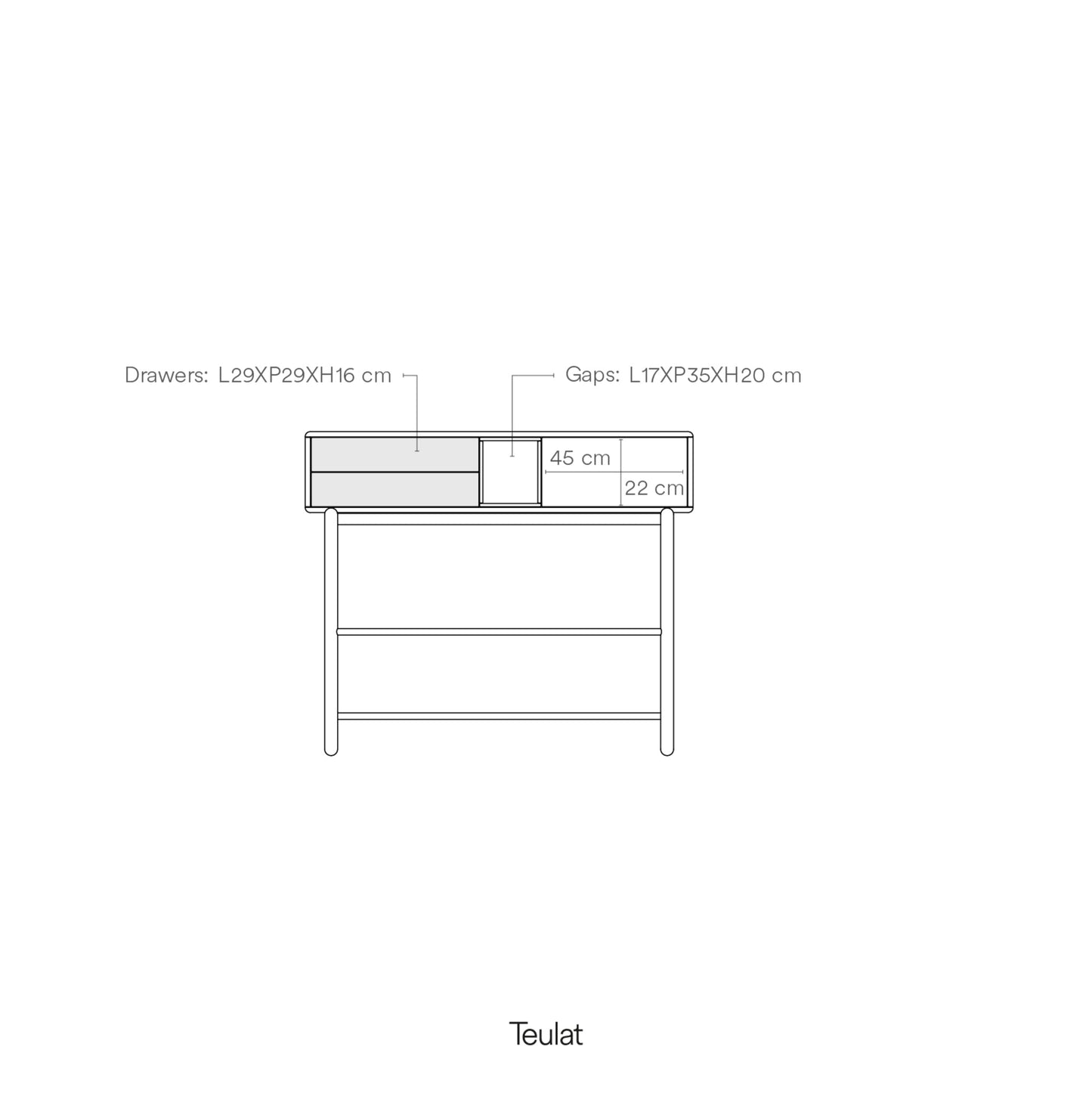 Corvo Hallway Console Table, Two Drawers, One Door, Storage Space - Cream and Oak Finish