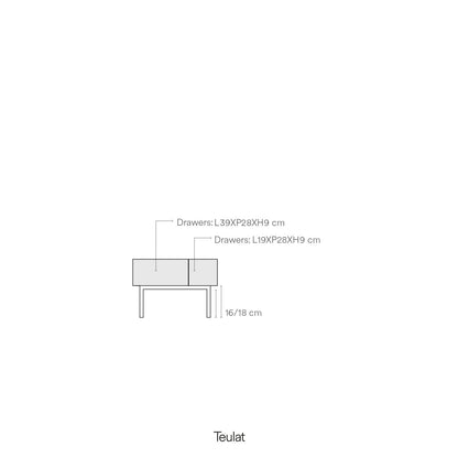Arista Coffee Table, Rectangular, Two Drawer - Matt White and Light Oak Finish
