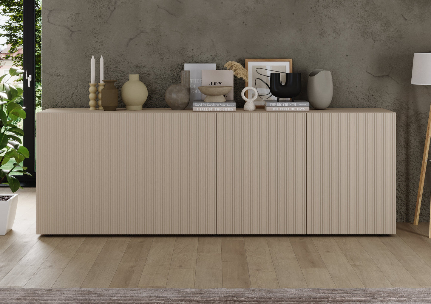 Raveena Sideboard, Four Doors - Cashmere Finish