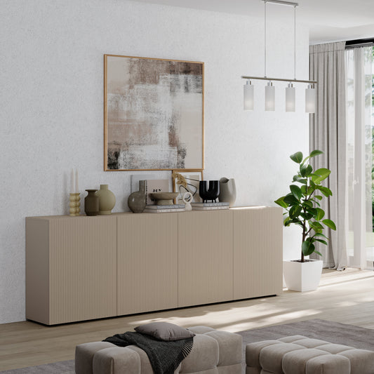 Raveena Sideboard, Four Doors - Cashmere Finish