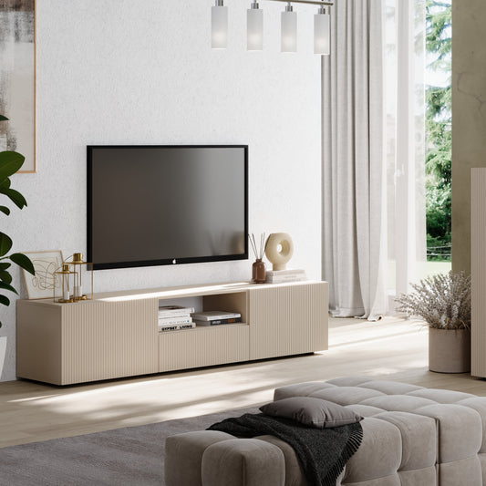 Raveena TV Unit, Two Doors, One Drawer - Cashmere Finish