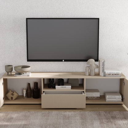 Raveena TV Unit, Two Doors, One Drawer - Cashmere Finish
