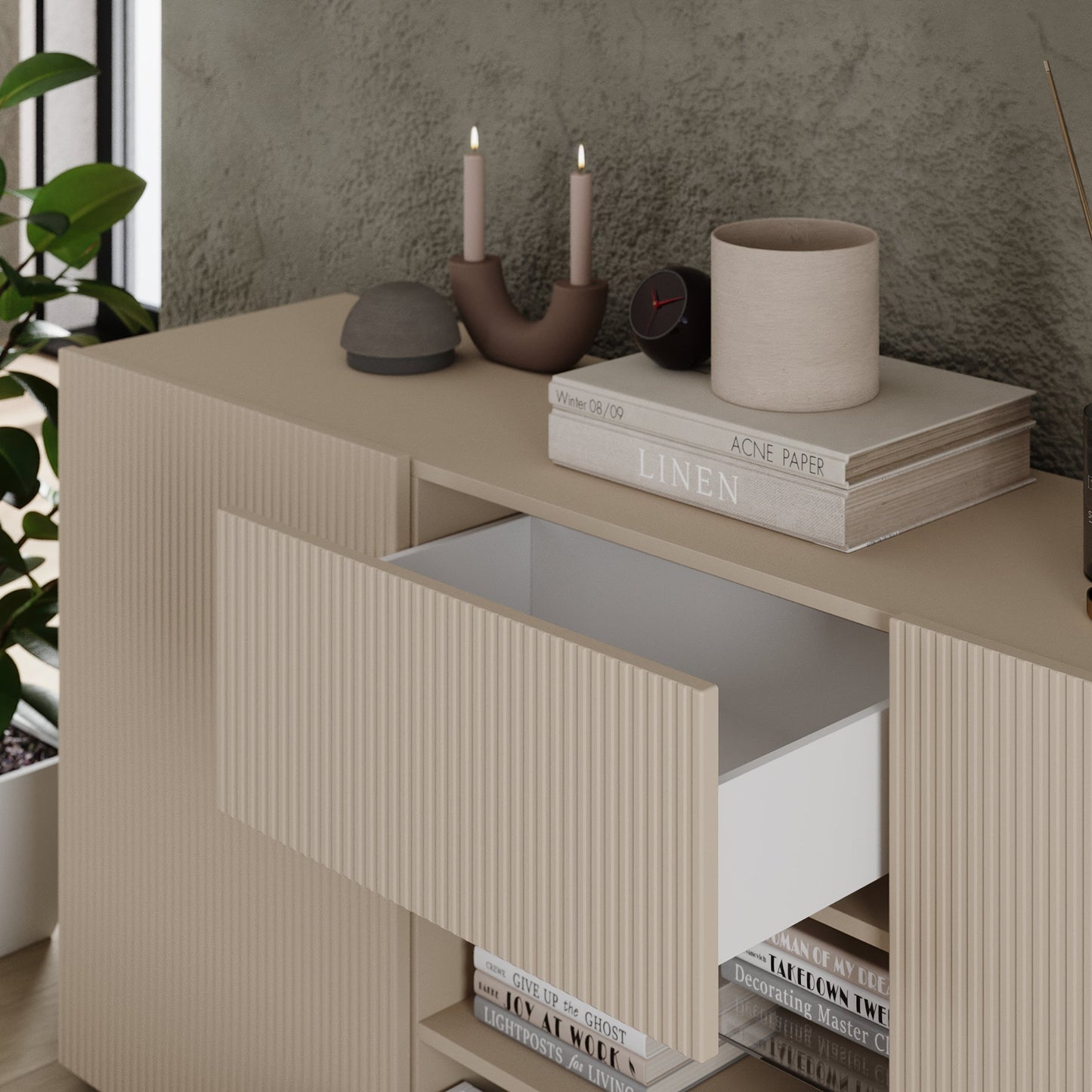 Raveena Sideboard, Two Door, Two Drawers - Cashmere Finish